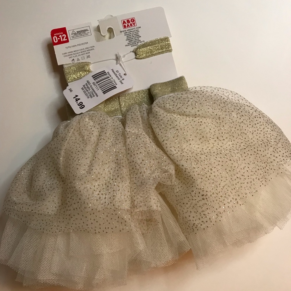 RISING STAR SET TUTU SKIRT SIZE 0-12 MONTHS WITH SHOES SIZE 3-6 MONTHS